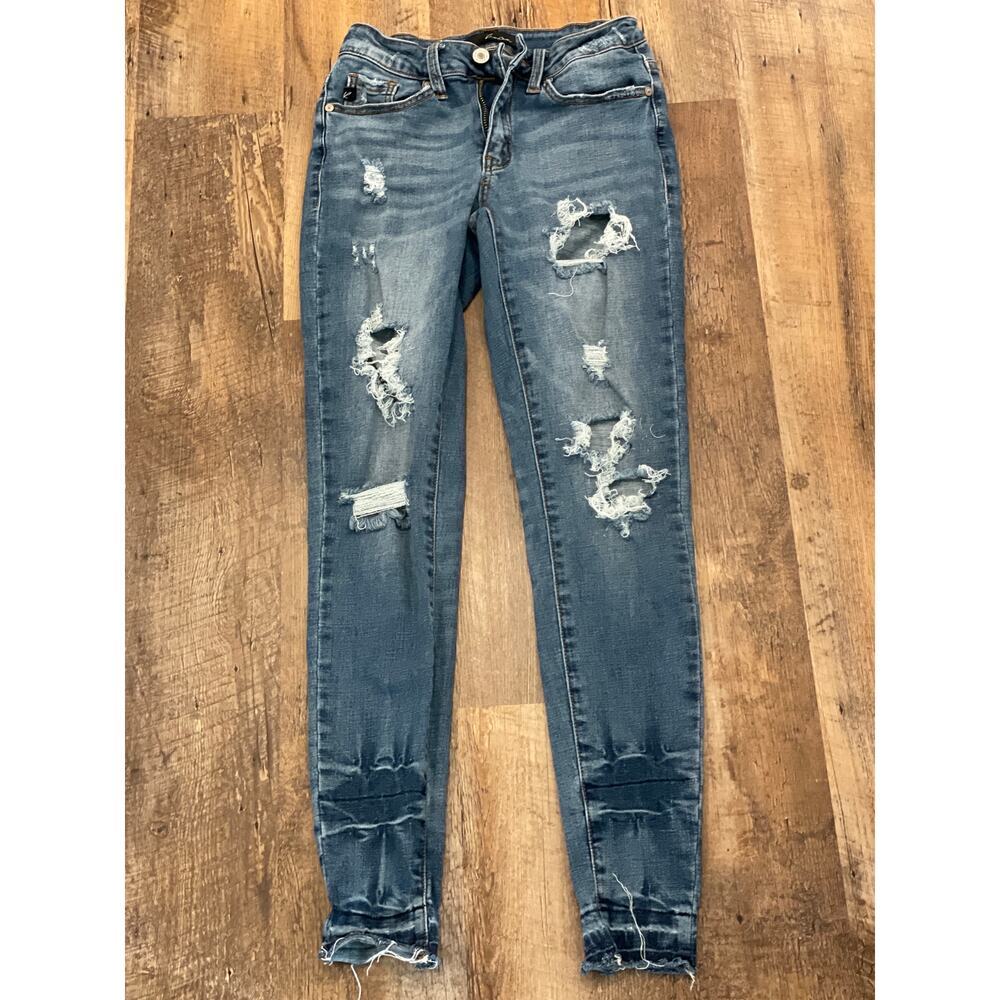 KanCan ripped skinnies, ladies skinny jean 3/25